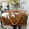 Cowhide Large Duffel Bag - Brown