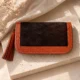 Cowhide Women’s Hand Wallet (Without Mirror) - Dark Brown