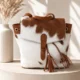 Cowhide LV Backpack TT – Convertible Genuine Cowhide Backpack - Brown & White Spackled