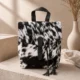 Cowhide LV 2 in 1 Genuine Leather Backpack and Shoulder Bag | Leather Lovers - Black Speckled