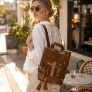 Cowhide LV 2 in 1 Genuine Leather Backpack and Shoulder Bag
