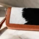 Cowhide Women’s Hand Wallet | Hand Carry (Without Mirror) - White and Black