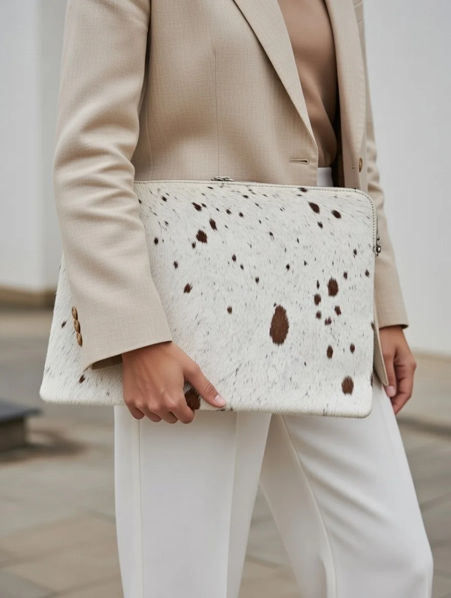 cowhide laptop sleeve