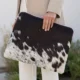 Cowhide Leather Laptop Sleeve Cover for 16 inch Laptop - White and Black