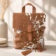 Cowhide LV Hybrid Backpack and Shoulder Bag | Genuine Cowhide and Aniline Leather - Dark Brown