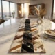 Natural Cowhide Patchwork Table Runner | Handmade Cowhide Table Runner - Patchwork 4