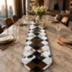 Natural Cowhide Patchwork Table Runner | Handmade Cowhide Table Runner - Patchwork 1