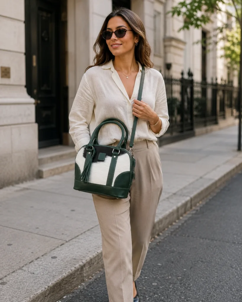 cowhide tote bag