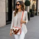 Orange Crossbody Bag Cowhide Box Style Purse - Orange 3