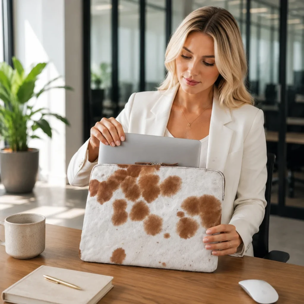 cowhide laptop case