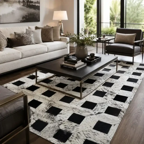 cowhide square rug