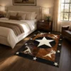 Handmade cowhide square rug with natural pattern for modern living room