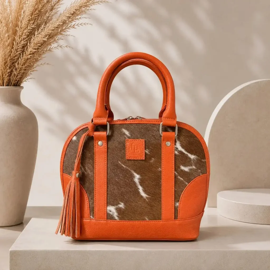 Cowhide Tote Bag for Women With Crossbody Strap