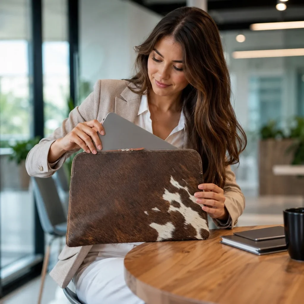 Handmade Cowhide Laptop Sleeve – Stylish MacBook & Laptop Case