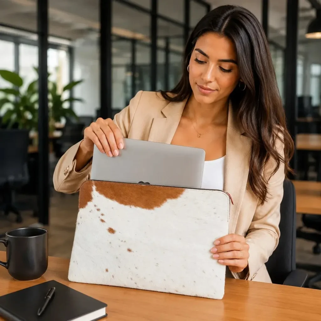 cowhide laptop bag