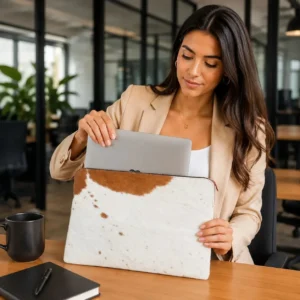 cowhide laptop bag