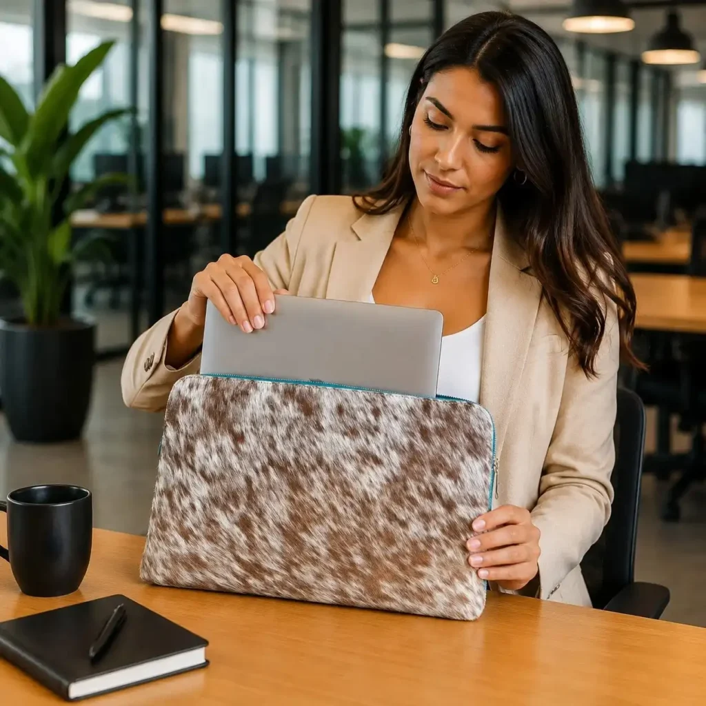 cowhide laptop case