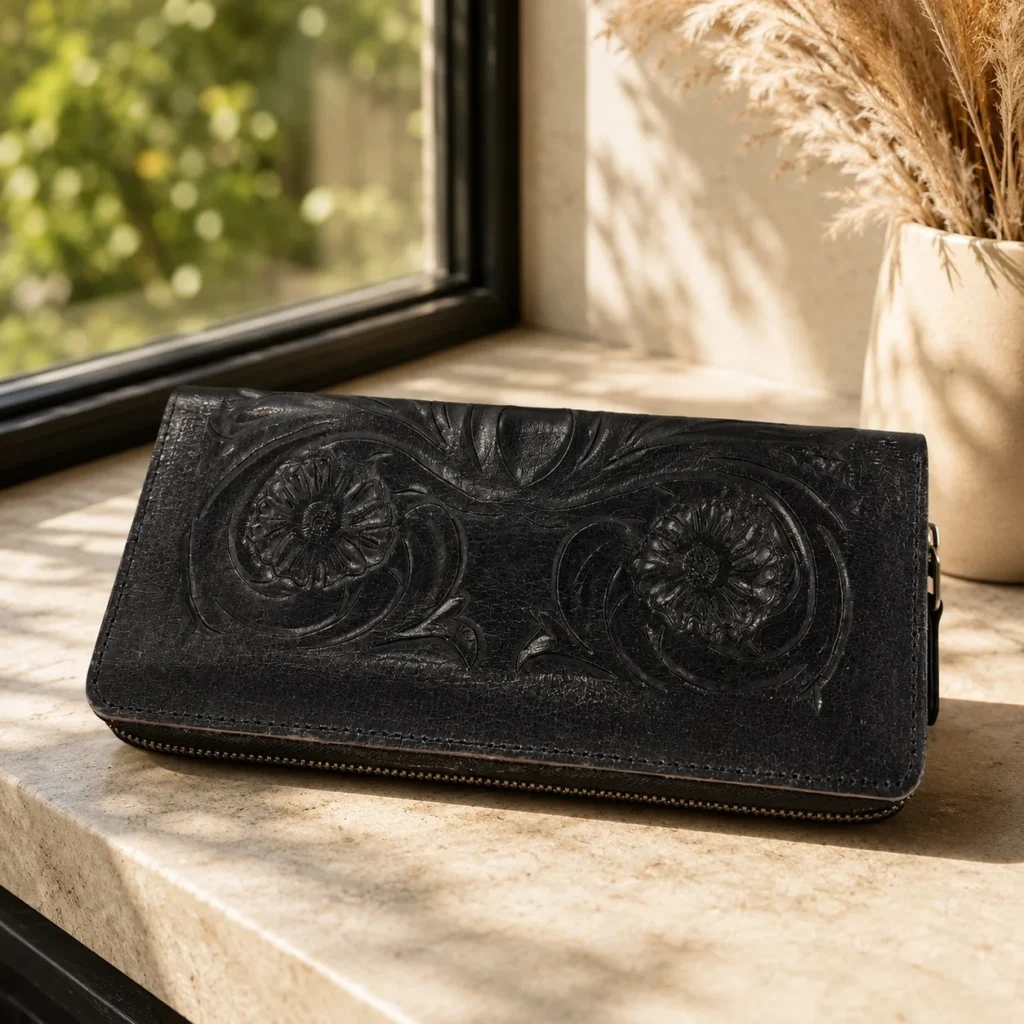 black leather wallet