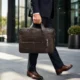 Natural Leather Laptop Bag | Premium Business Shoulder Bag - Coffee