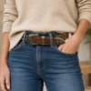 cowhide women belt