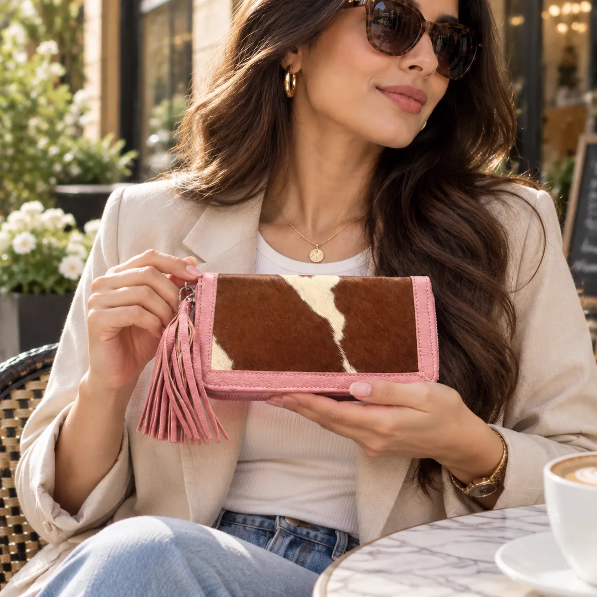 pink-cowhide-wallet-women