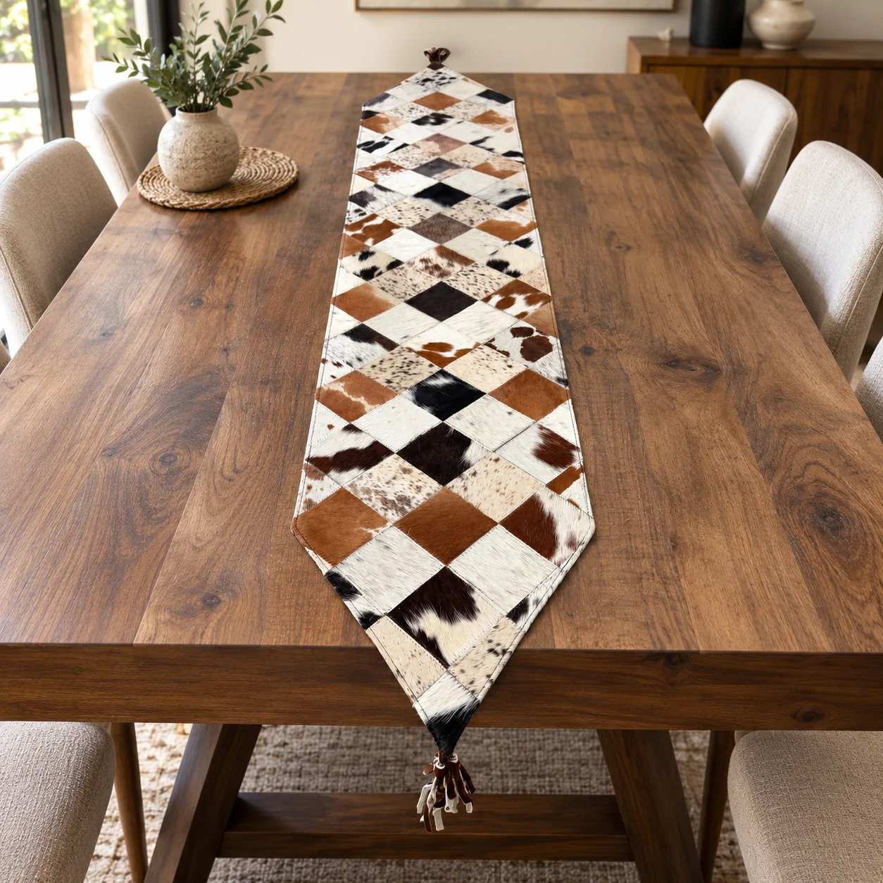 cowhide-patchwork-table-runner-for-dining-table-decor