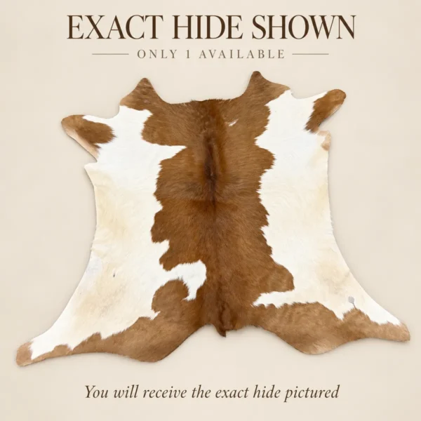 Calf hide rug tan white - branded