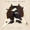 Calf hide rug dark brown white - branded