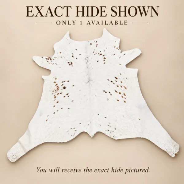 Calf hide rug white speckled - branded
