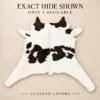 Calf hide rug black white - branded