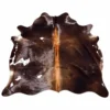 Brazilian cowhide rug in dark brown espresso made from genuine cowhide shown on a white background