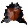 Brazilian cowhide rug in exotic black and brown made from genuine cowhide shown on a white background