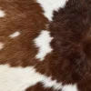 Calf hide rug brown white - closeup texture