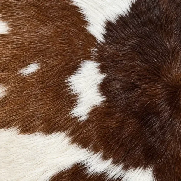 Calf hide rug brown white - closeup texture