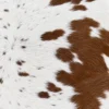 Calf hide rug white brown spotted - closeup texture