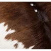 Calf hide rug ombre brown and white - closeup texture