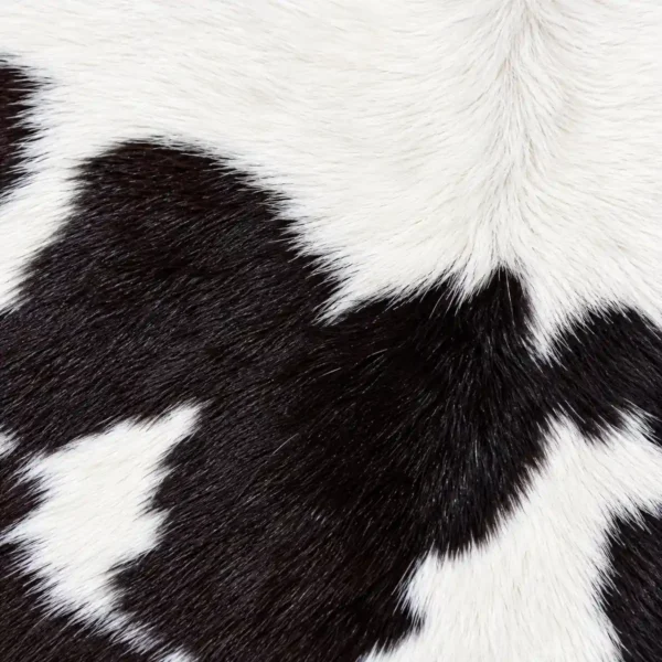 Calf hide rug black white - closeup texture