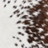 Calf hide rug brown white speckled - closeup texture