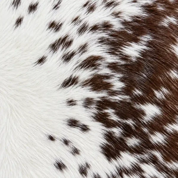 Calf hide rug brown white speckled - closeup texture