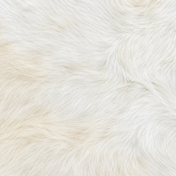 Calf hide rug solid white - closeup texture