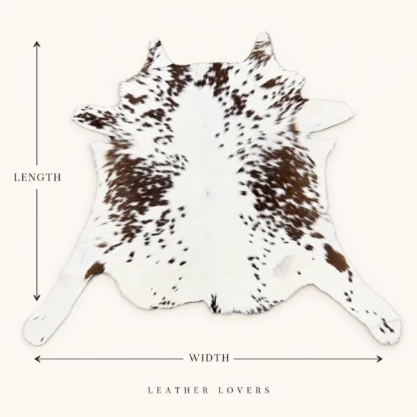 Calf hide rug brown white speckled - dimensions