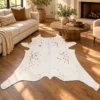 Calf hide rug white speckled - living room