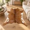 Calf hide rug brown - living room