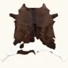 Calf hide rug chocolate brown white - main studio
