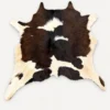 Calf hide rug dark brown white - main studio