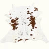 Calf hide rug white brown spotted - main studio