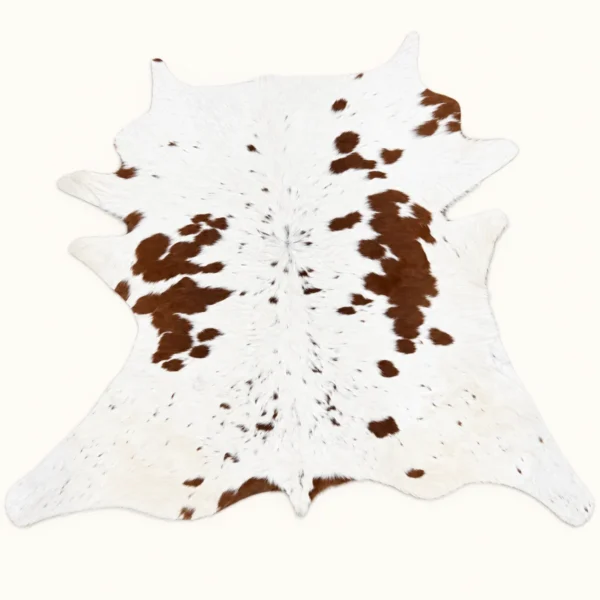 Calf hide rug white brown spotted - main studio