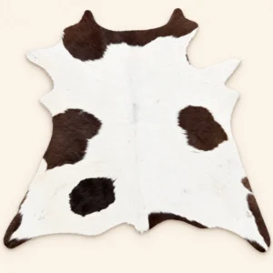 Calf hide rug white dark spotted - main studio