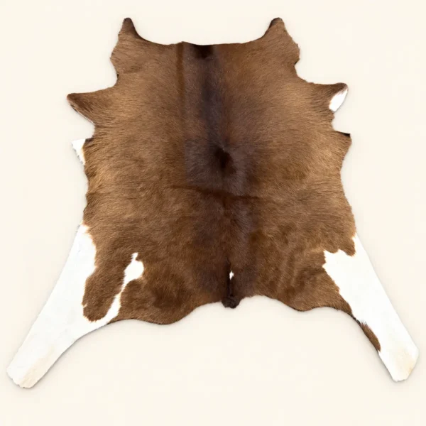 Calf hide rug brown white legs - main studio