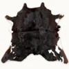 Calf hide rug black brown tricolor - main studio